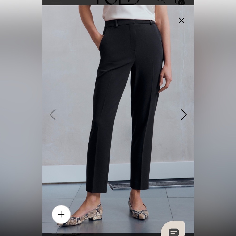 The Fold London Slim Black Pants Size 12 Uk/ 8us Office Wear Minimalist Chic